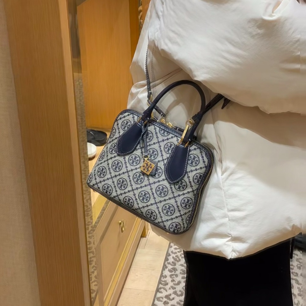Tory Burch T Monogram Navy Satchel